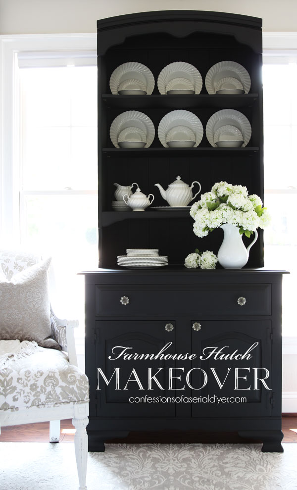 Black painted hutch
