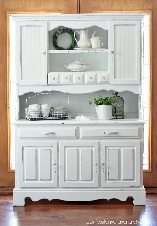 White painted hutch