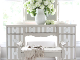 Dressing table and bench painted