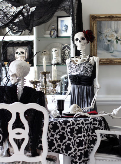 Indoor Halloween Decor Tour: A Skeleton Dinner Party!