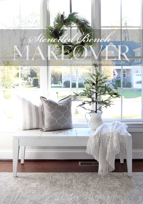 French Stenciled bench makeover