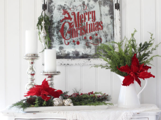 Antiqued Christmas Mirror