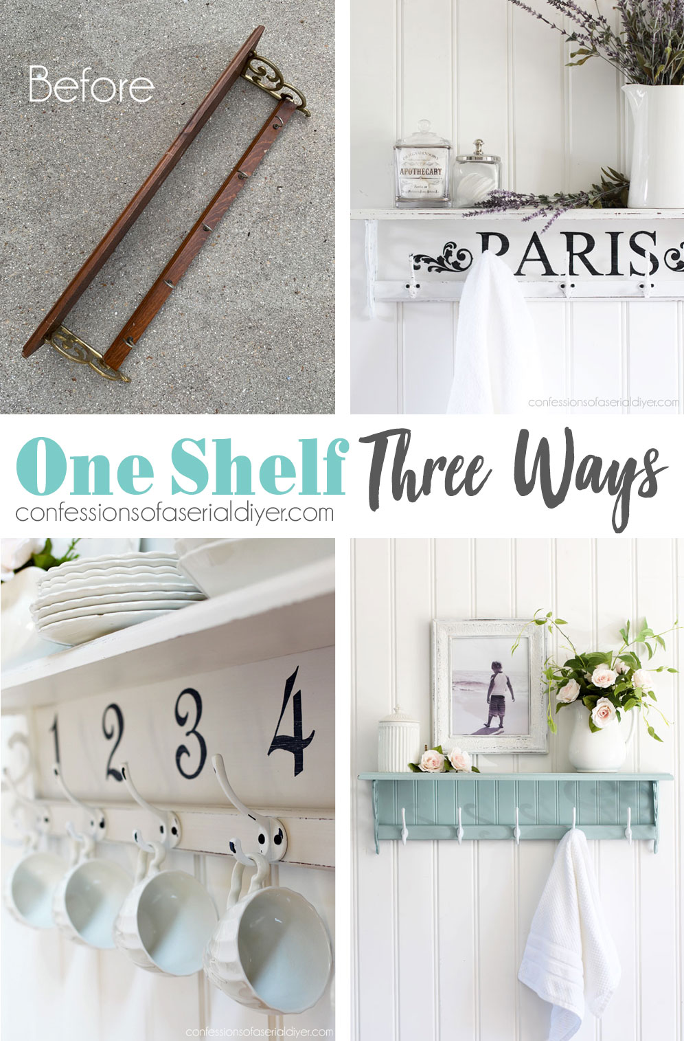 One Home Interiors Shelf, three ways
