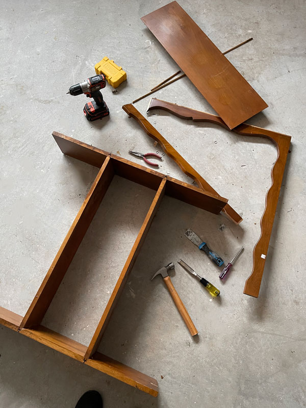 How to repurpose a secretary desk hutch
