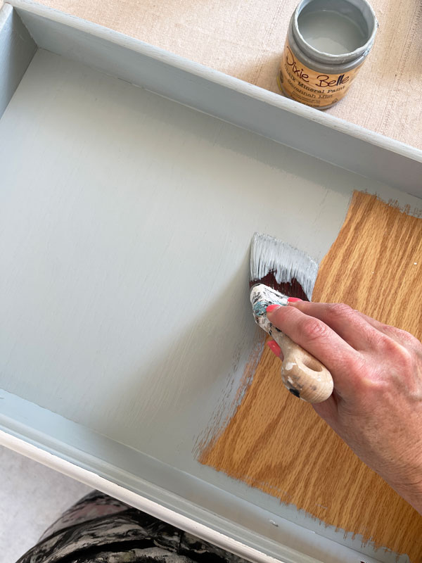 Painting the inside of a drawer