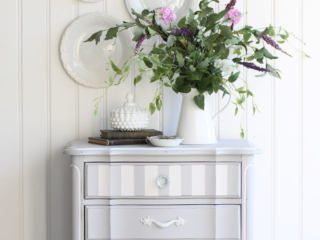 Gray Painted French Provincial Night Table