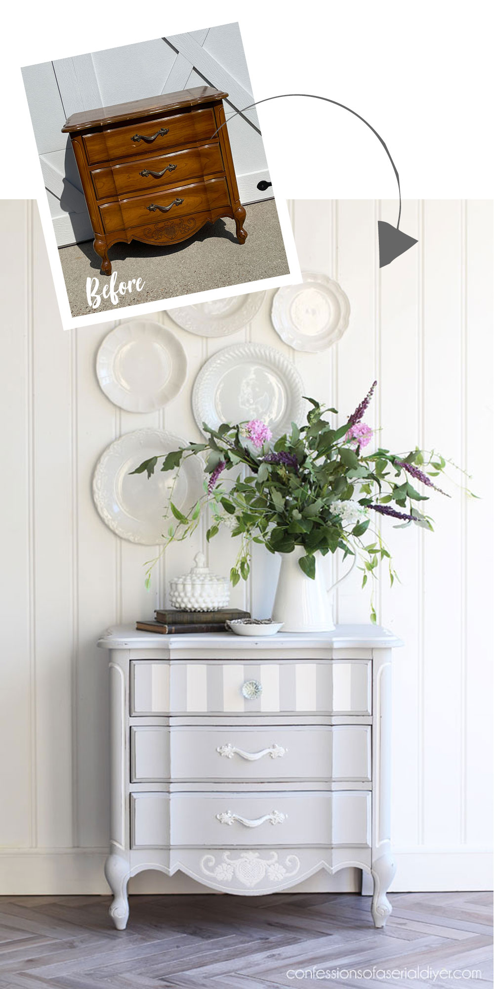French Provincial Night Table Makeover
