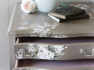 Metallic painted Table with Transfer