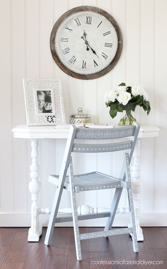 Stenciled Gray Chair
