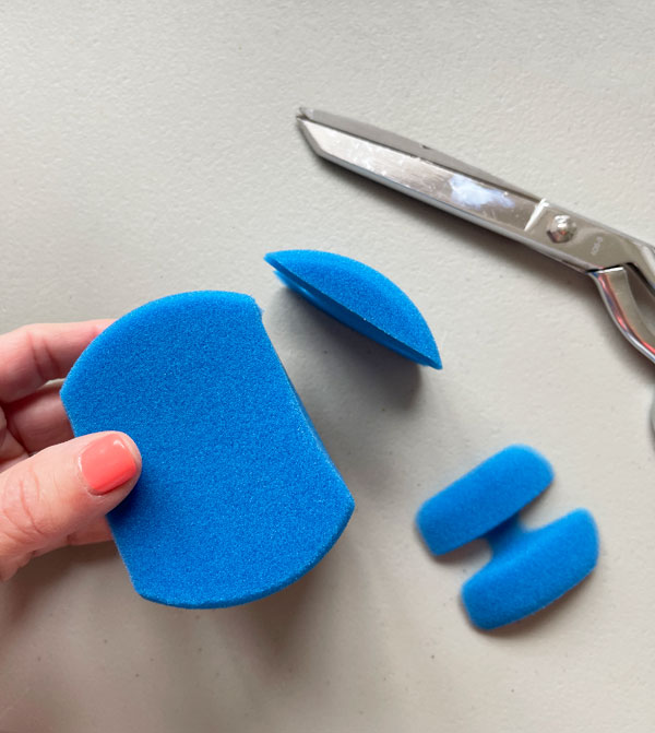 Cut your applicator sponge so you can get to the inside edges!