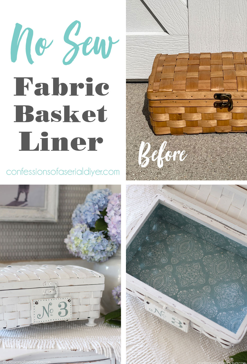 No Sew Fabric Basket Liner