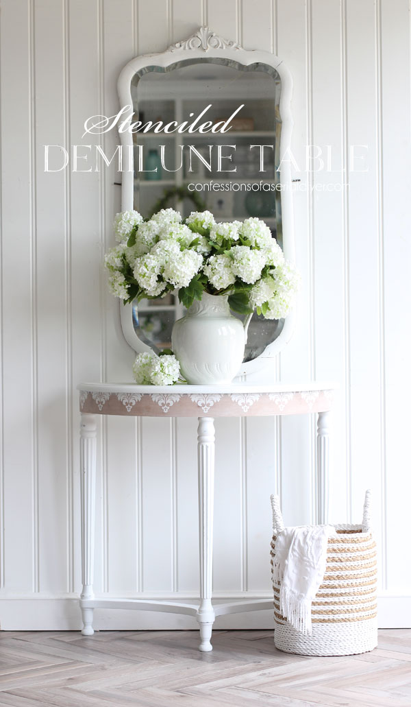 Stenciled Demilune table