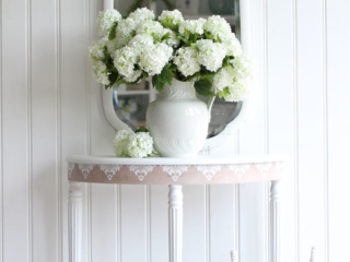 Stenciled Demilune table