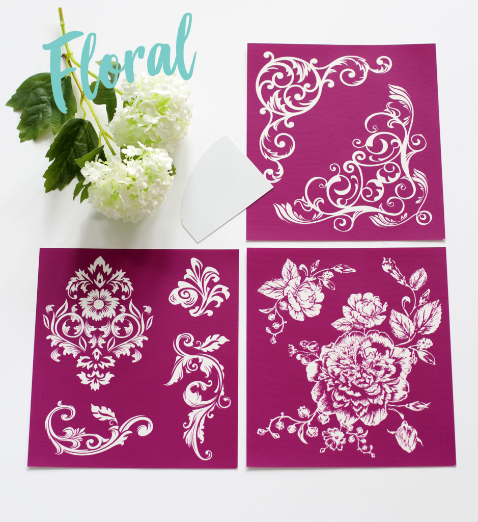 silkscreen stencil Floral