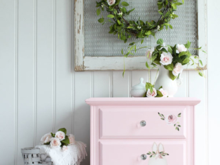 Pink Painted Night Table