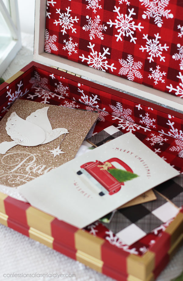 Fabric lined Christmas box