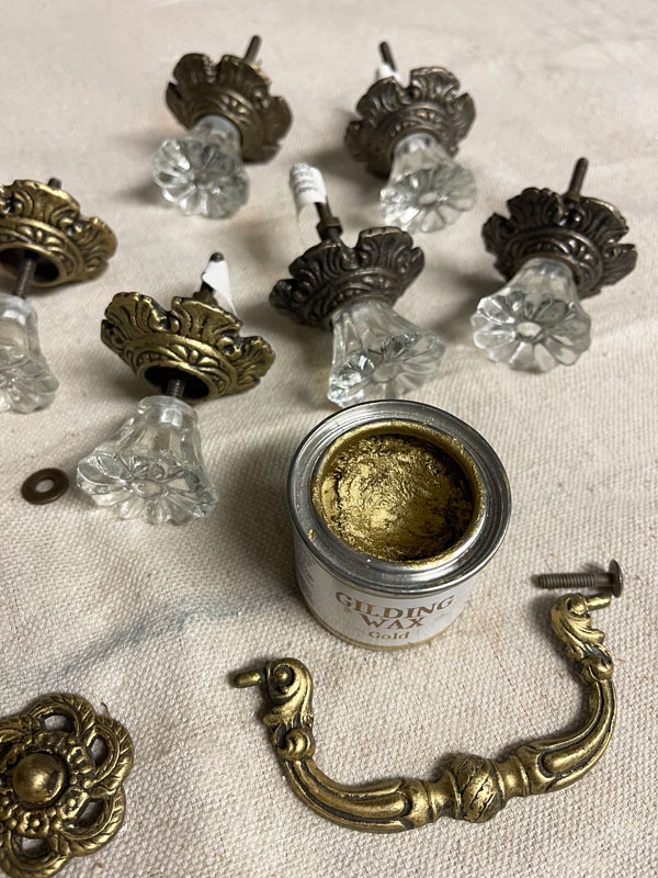 Gold gilding wax brought the handles to life!