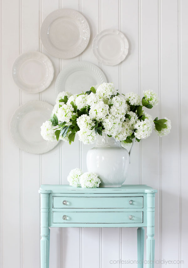 painted antique side table in Sea Glass by Dixie Belle
