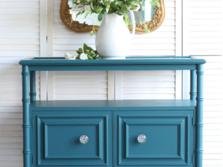 Rolling Buffet Cart Makeover in Antebellum blue