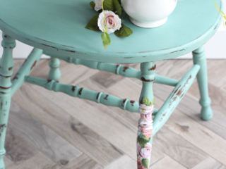 Stool painted in Blue Agave Terra Clay Paint