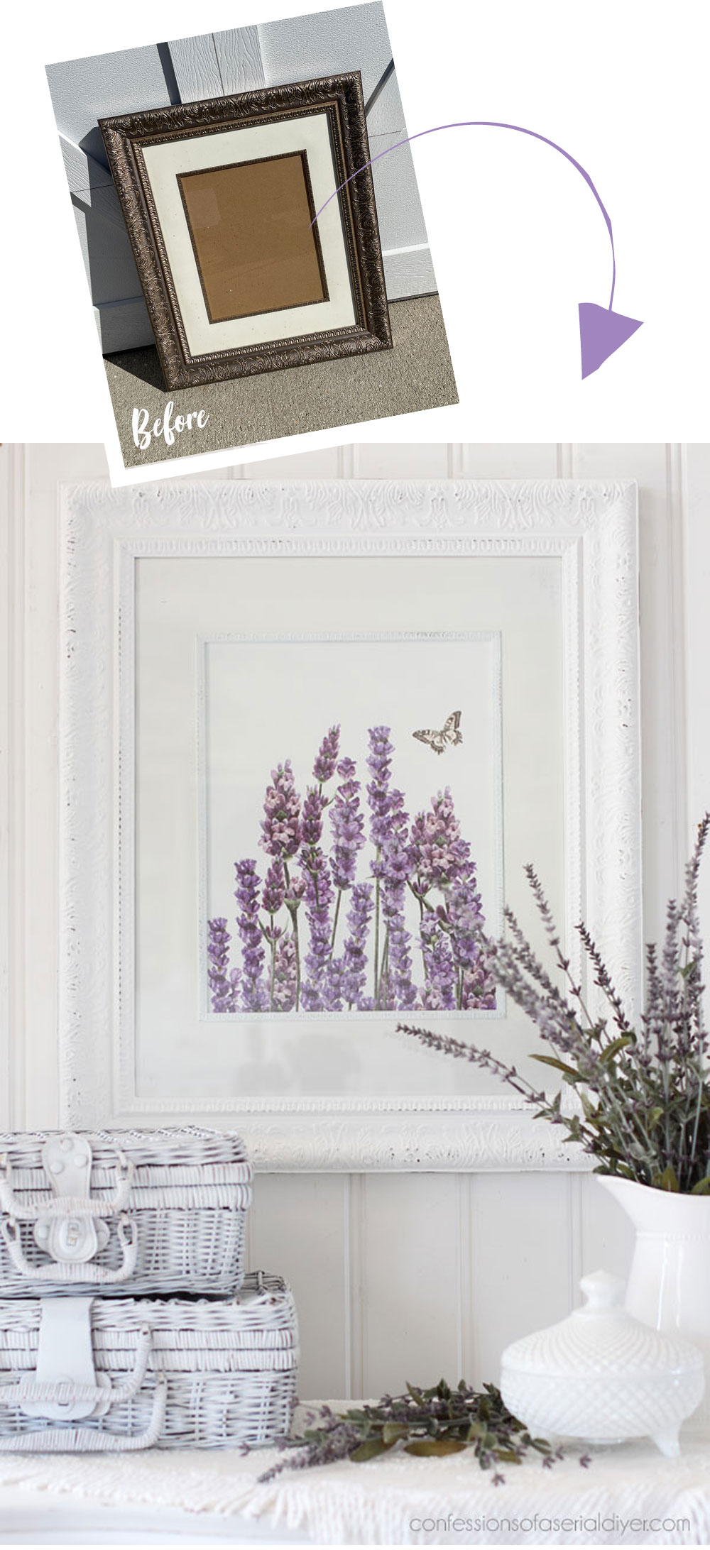 Create new Wall art from Old Frames with transfers