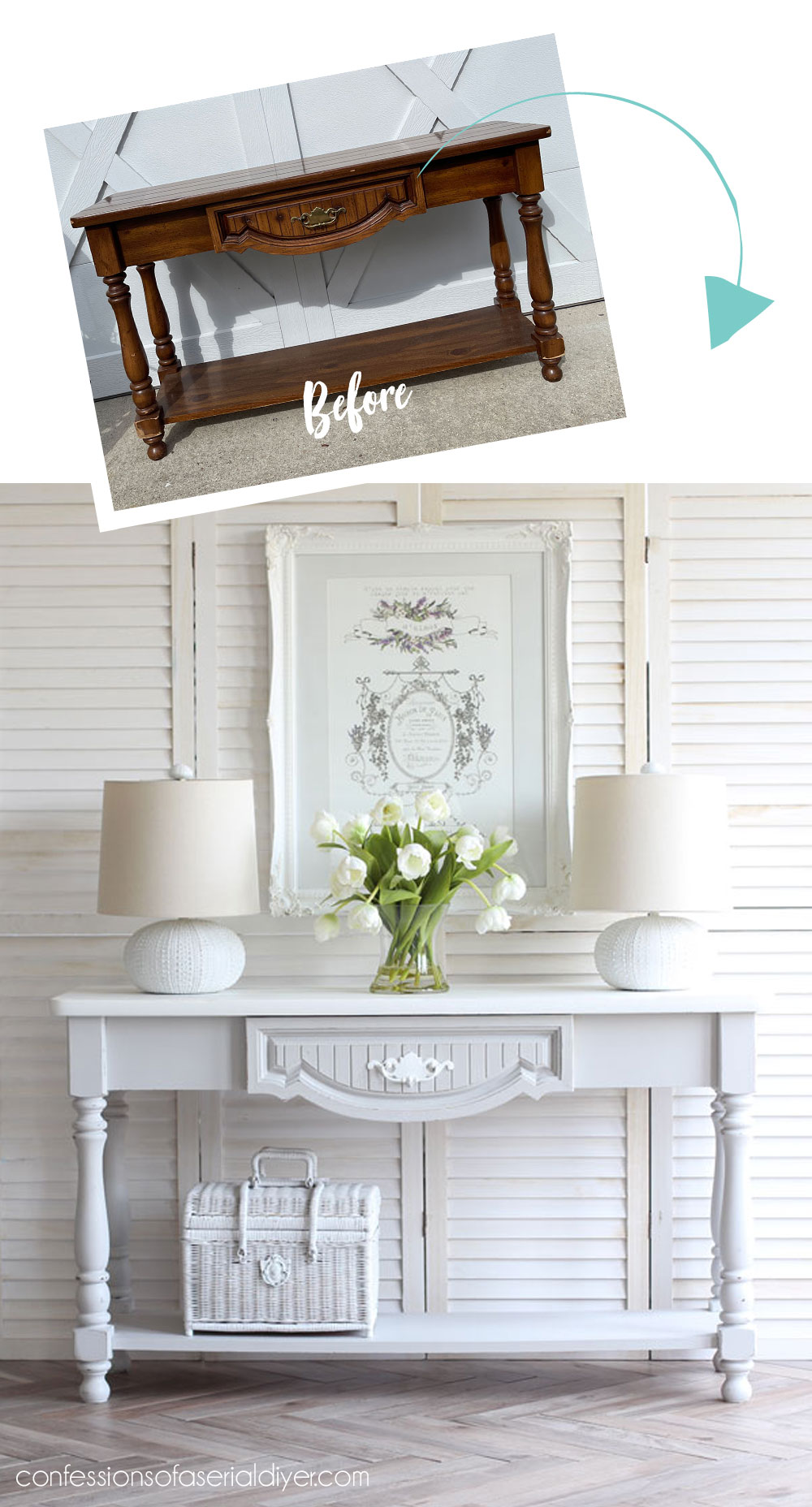 80's Sofa Table Makeover