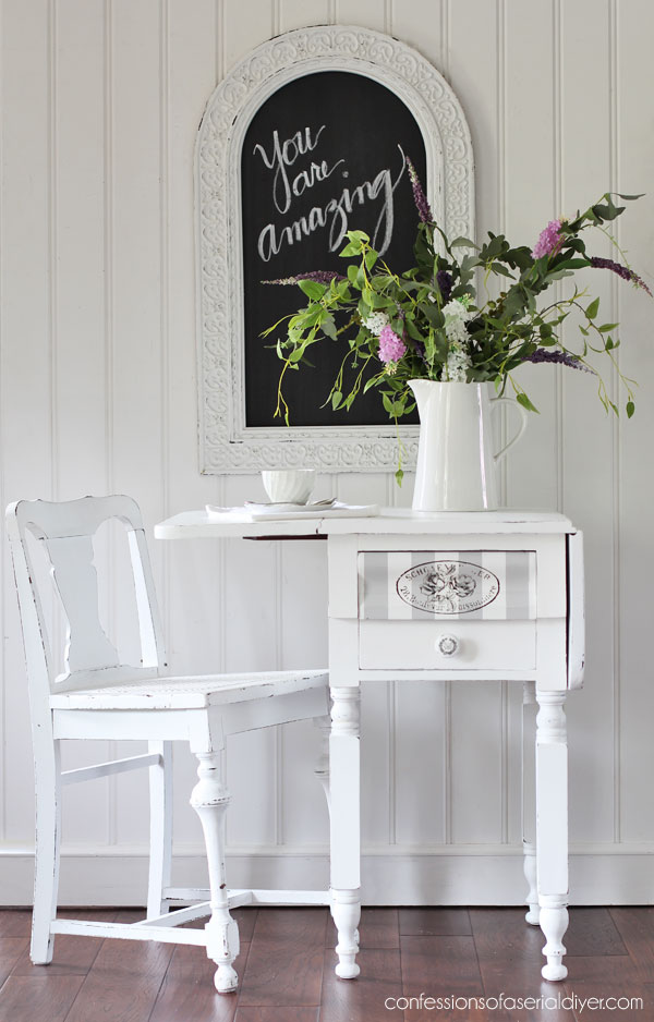 White Painted Drop Leaf Table