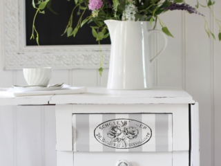 White Painted Drop Leaf Side Table