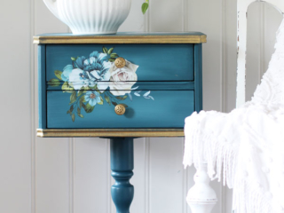Vintage Sewing Notions Table Makeover