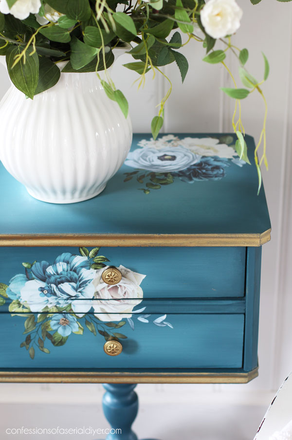 Vintage Sewing Notions Table Makeover