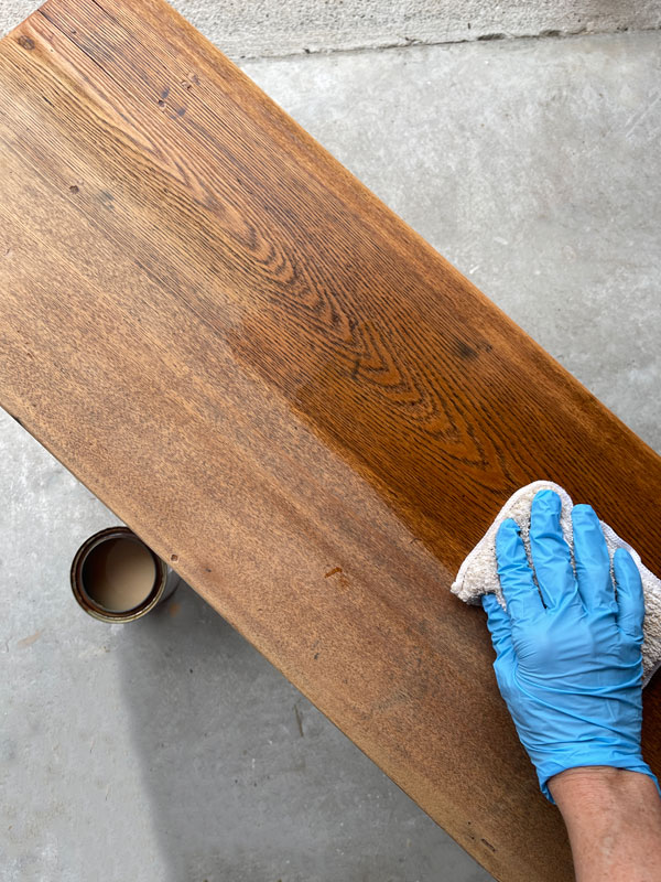 Use a pre stain wood conditioner prior to staining.