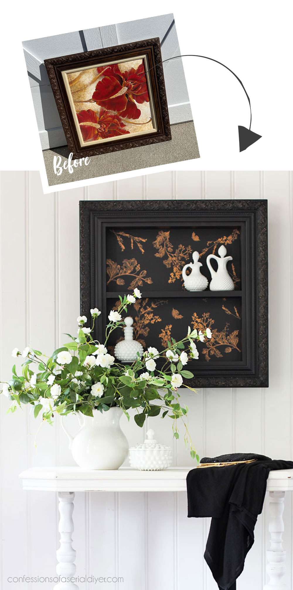 Add drama to the back of a shelf with the Dainty Blooms transfer
