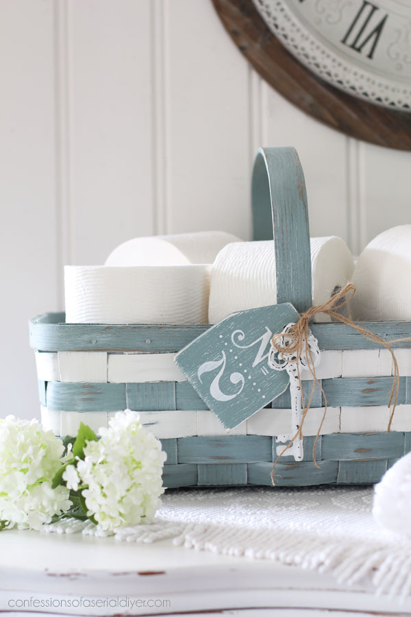 Painted basket in Silk Serenity