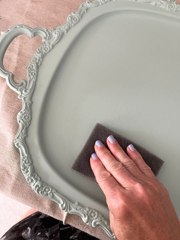 Sanding sponges are perfect for smoothing out your chalk painted surface!