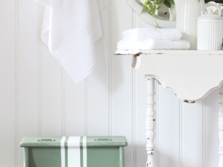 $5 Yard Sale Stool Makeover in Weeping Willow by Dixie Belle