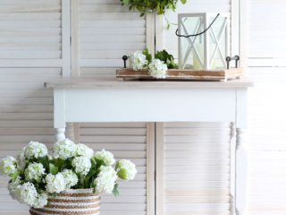White painted farmhouse table