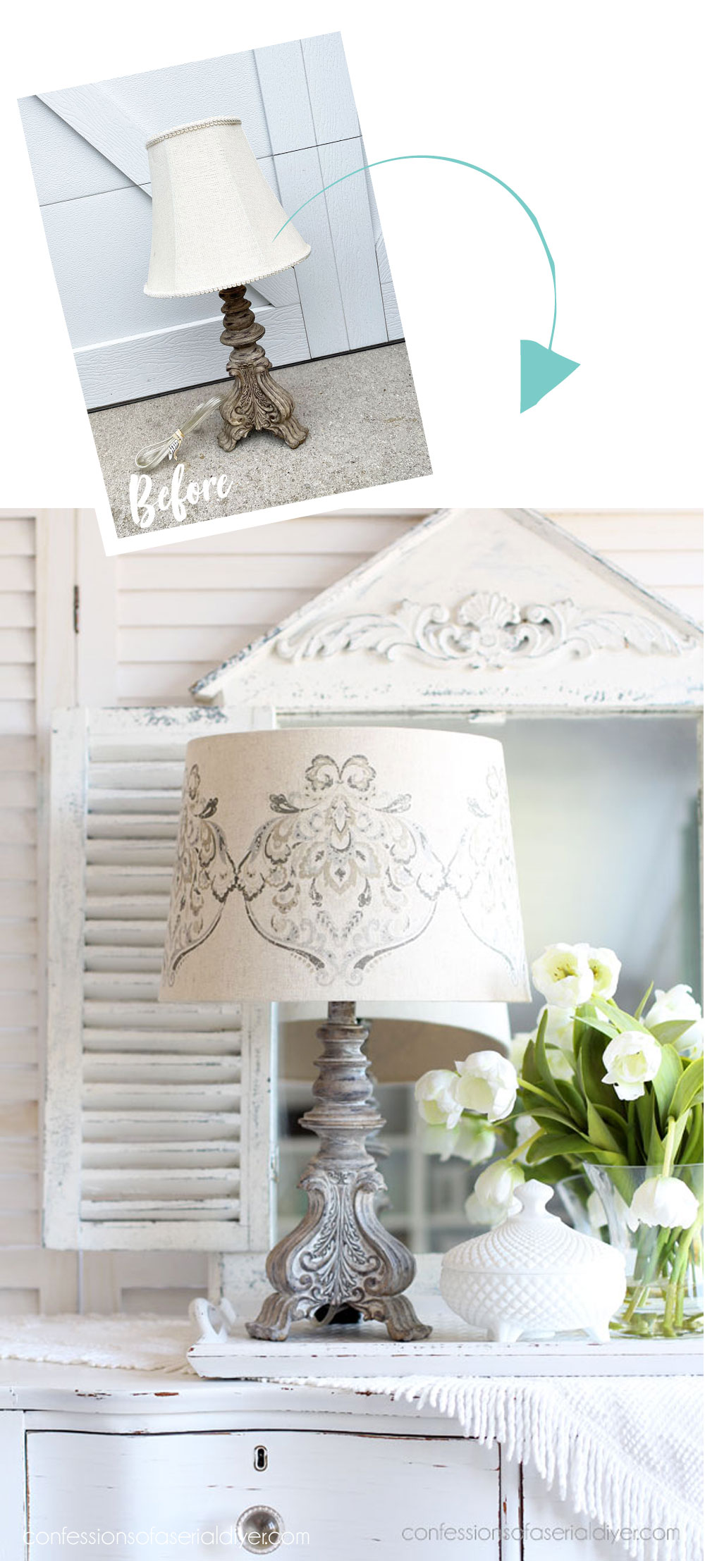 Add a transfer to a lamp shade