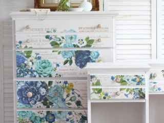 Floral dresser and nightstand