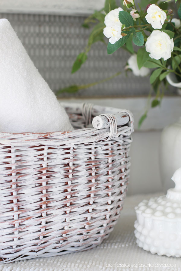 White washed basket