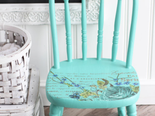 Child's chair with the Cosmic Roses transfer