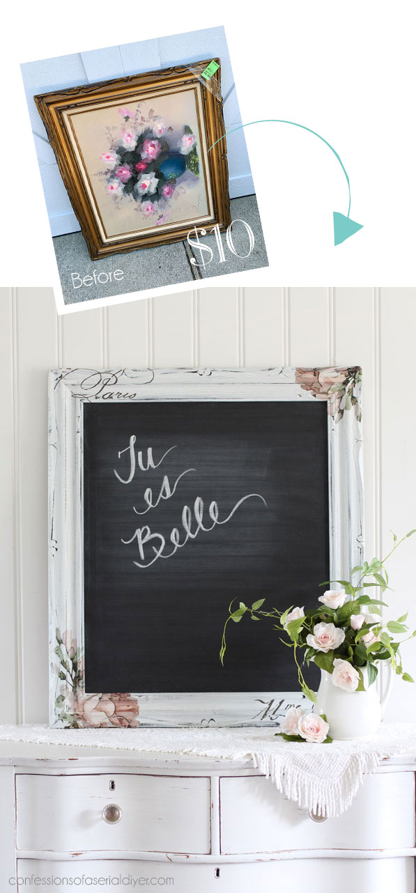 Chalkboard with Chatellerault transfer