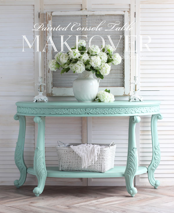 Painted console table in Sea Glass by Dixie Belle