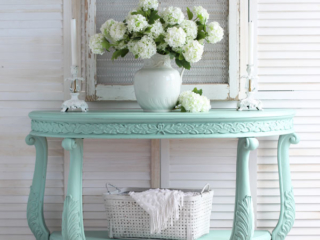 Painted console table in Sea Glass by Dixie Belle
