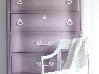 Purple painted dresser