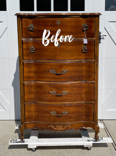 French provincial dresser painted in Secret Path