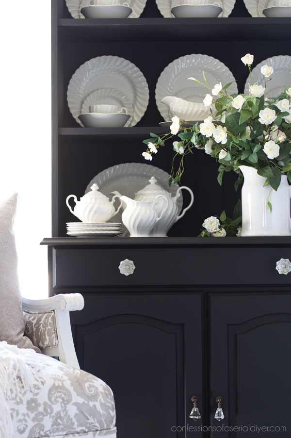 Black painted hutch in Silk Anchor