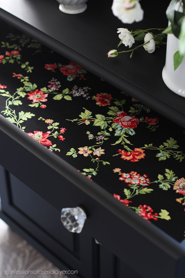 Line an ugly drawer with fabric