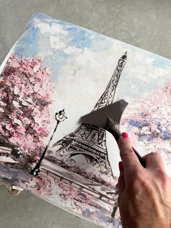 How to apply decoupage paper using Satin Clear Coat