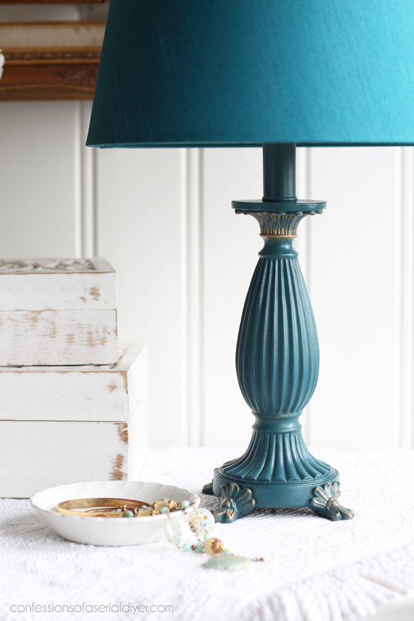 Painted Lamp in Antebellum Blue
