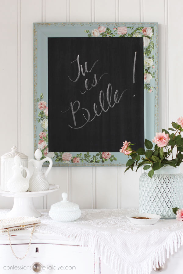 Turn a frame into a gorgeous chalkboard!